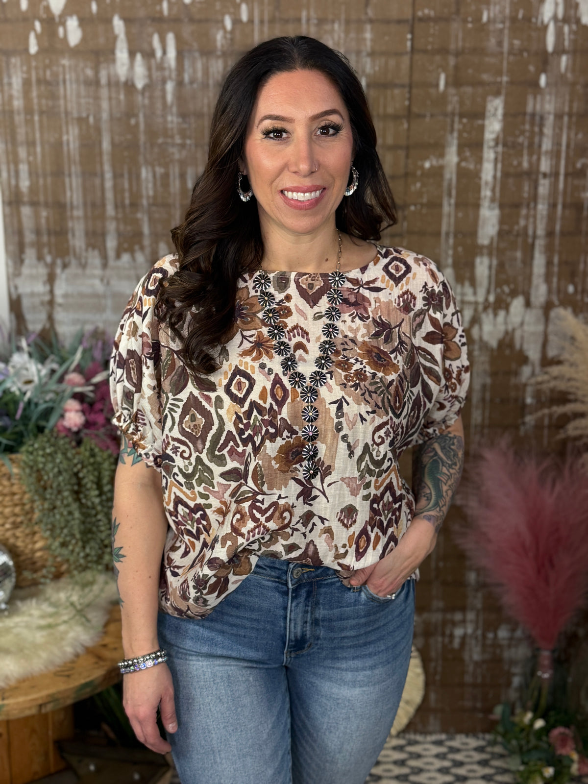 Dusty Garden Floral Top