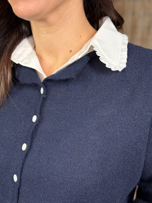 Faux Collar - Peter Pan Ruffle - White