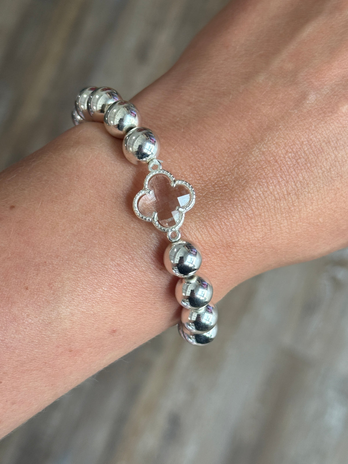 The Clover Stretch Bracelet - Silver