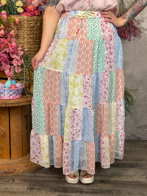 Multicolor Patchwork Skirt