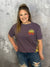 Here Comes the Sun Oversized Graphic Tee - Purple