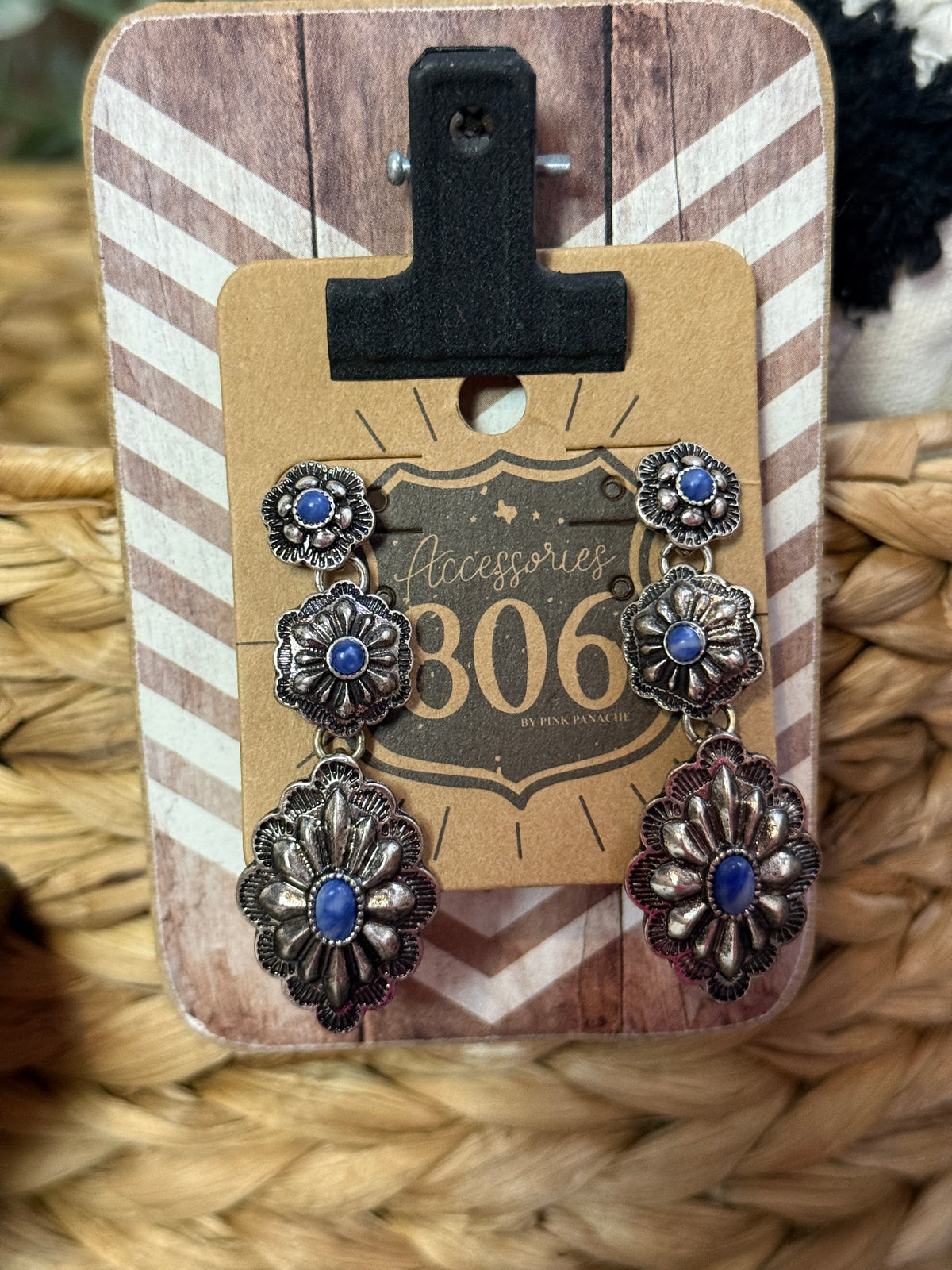 Concho Earring with Purple Stone