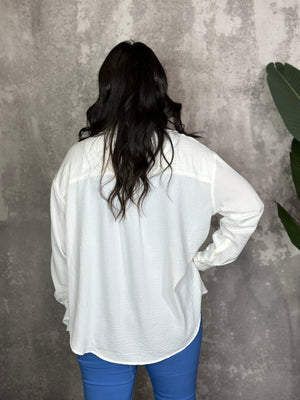 Long Sleeve Button Up Airflow - White (Small - 2X) Restock