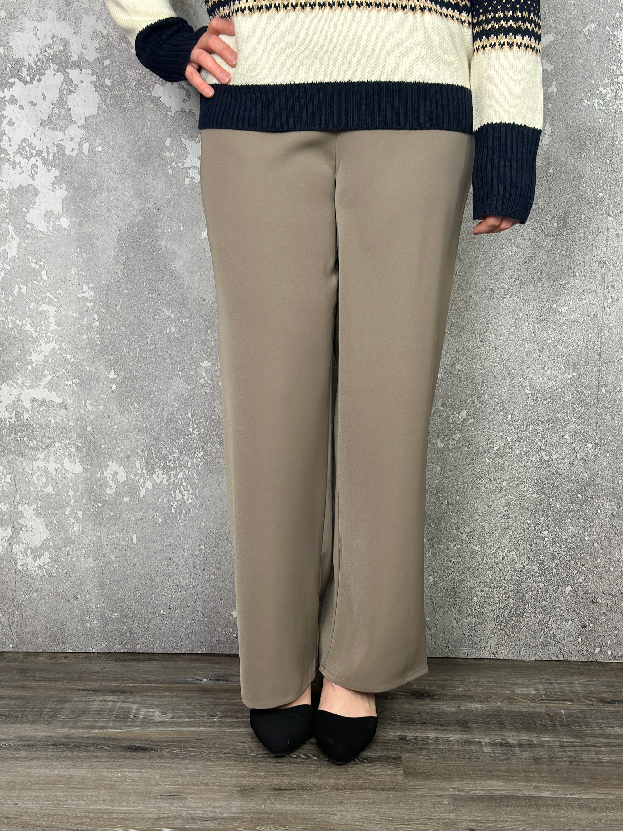 Straight Leg Basic Dress Pant - Natural (Small - 3X) FINAL SALE