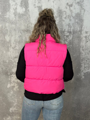 Pink Puffer Vest (Small - 3X)