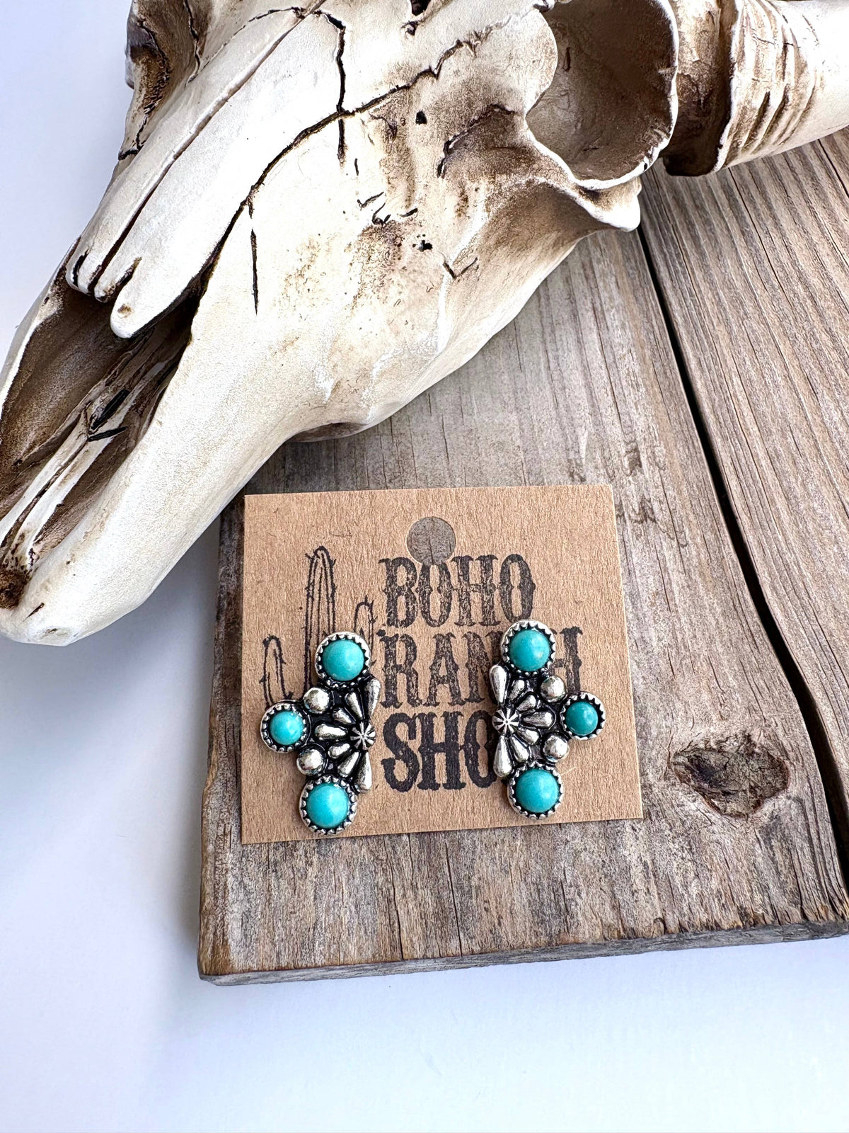 Western Stone Stud Earrings (3 Varients)