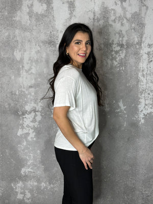 Relaxed Slub Jersey Tee - Ivory - Small - 3X FINAL SALE