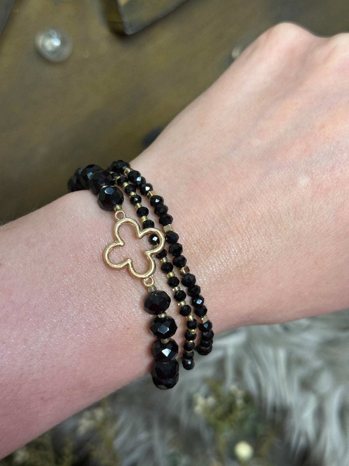Black Clover Stretch 3 piece Bracelet