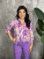 The Wrinkle Free Lizzie Top - Purple Abstract (Small - 3X)