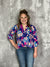 The Wrinkle Free Lizzie Top - Blue with Shades of Pink Florals (Small - 3X) *NEW