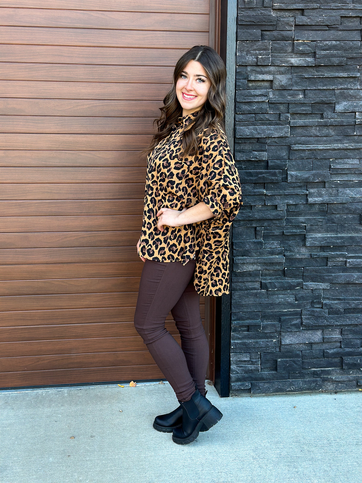 Flowy Leopard Blouse Top - FINAL SALE