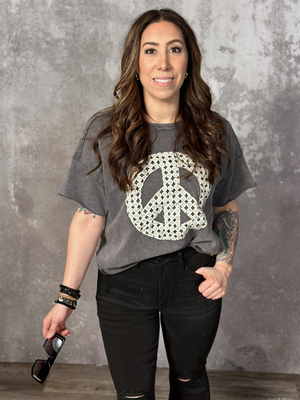 Vintage Black Peace Tee (Small - 2X)