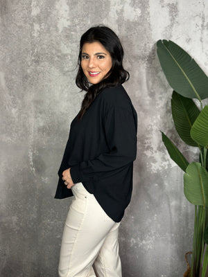 Long Sleeve Button Up Airflow - Black (Small - 2X) - FINAL SALE