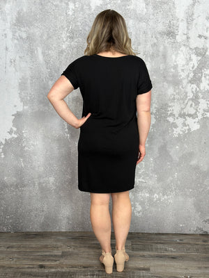 Little Black Dress - Rolled Sleeve Taylor Dress (Small - 3X)