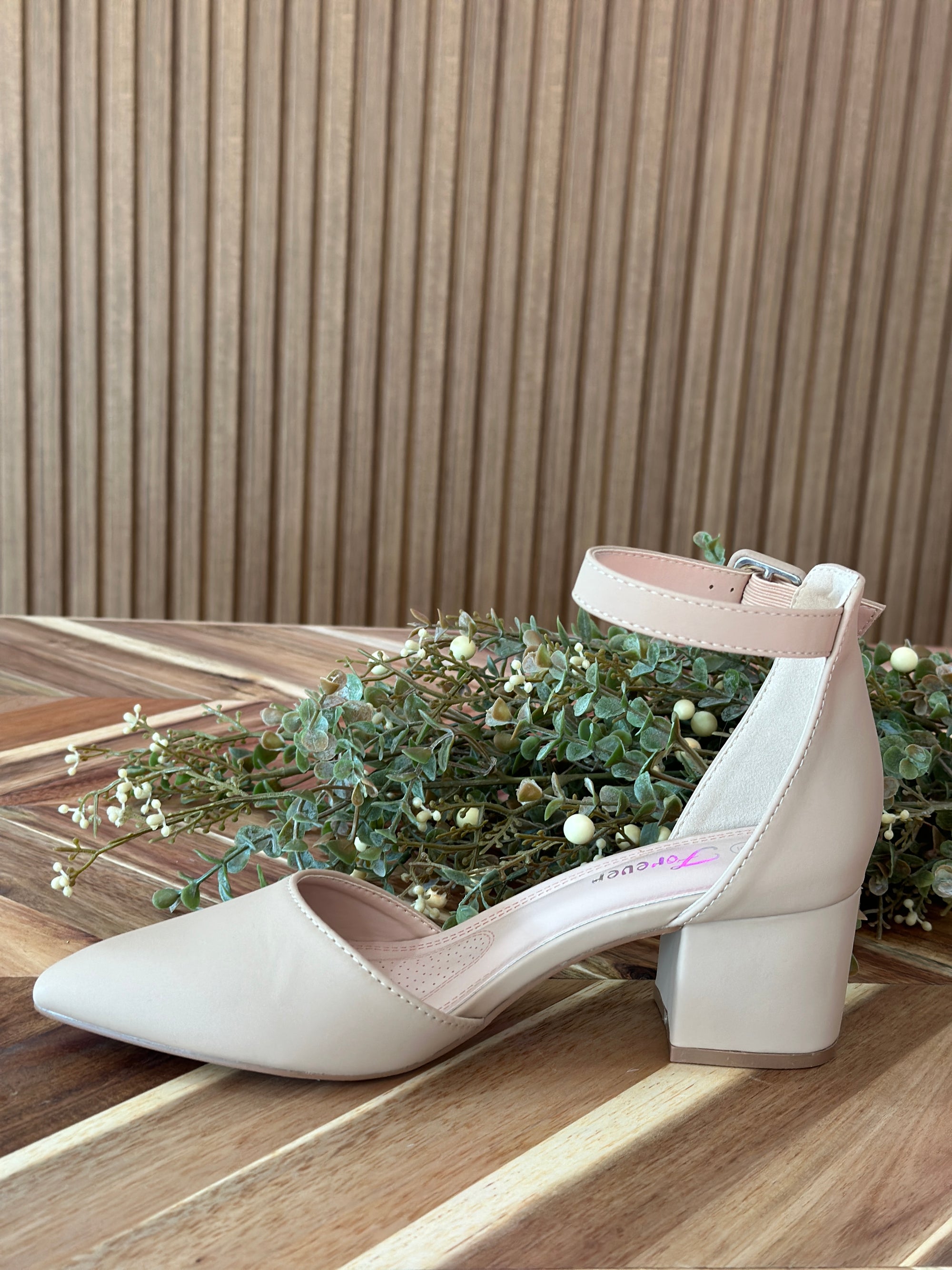 The Natalie Pointed Toe Block Heel - Taupe