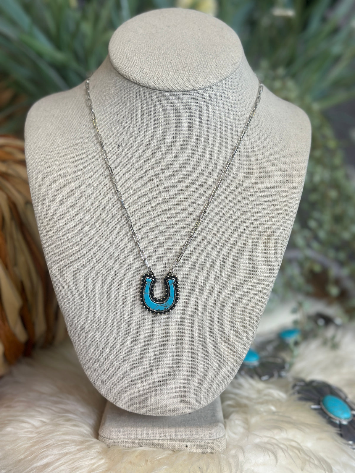 Turquoise Horseshoes Necklace Restock