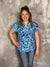 The Wrinkle Free Short Sleeve Lizzie Top -Shades of Blue (Small - 3X)
