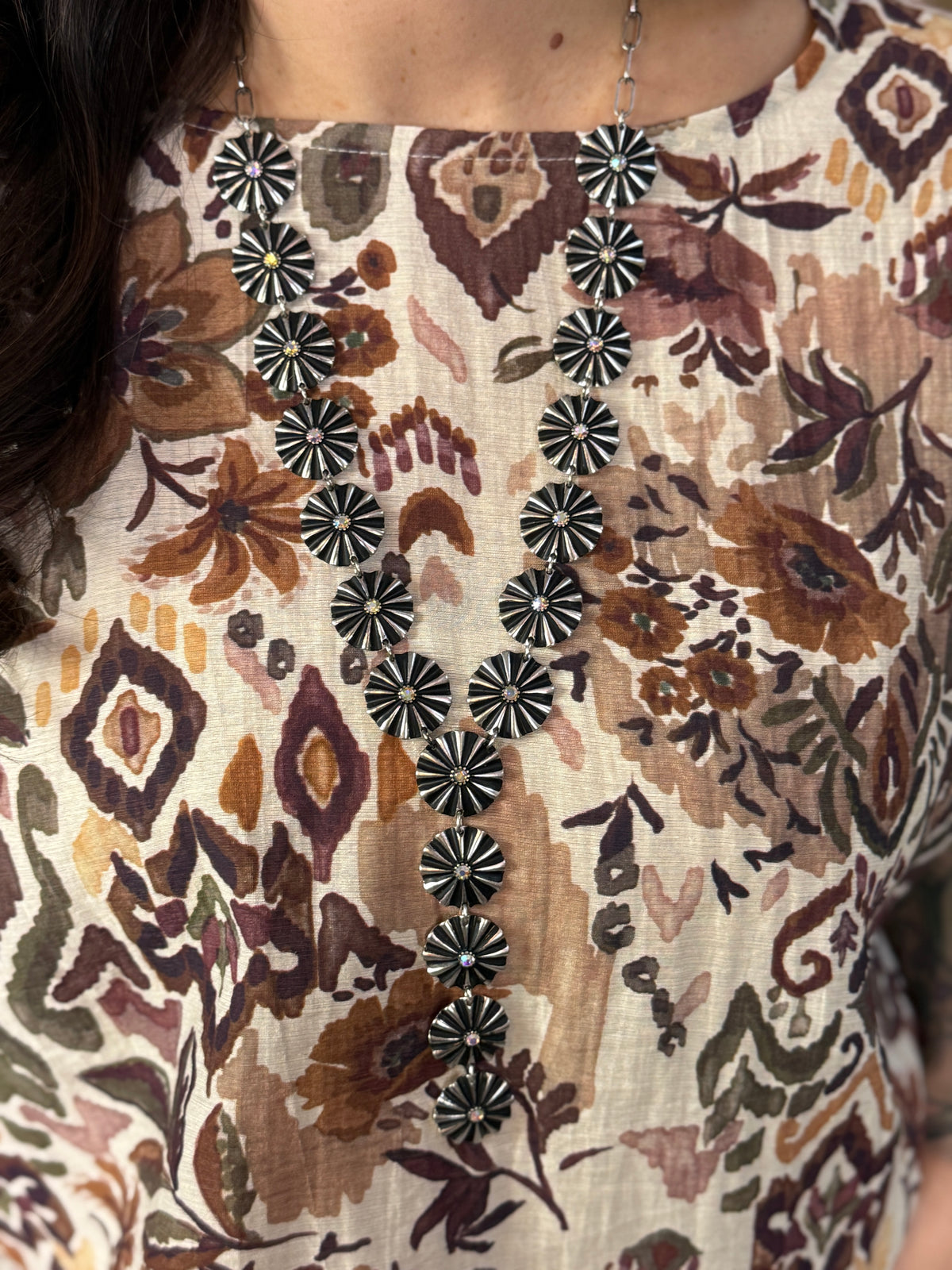 Concho Rhinestone Necklace