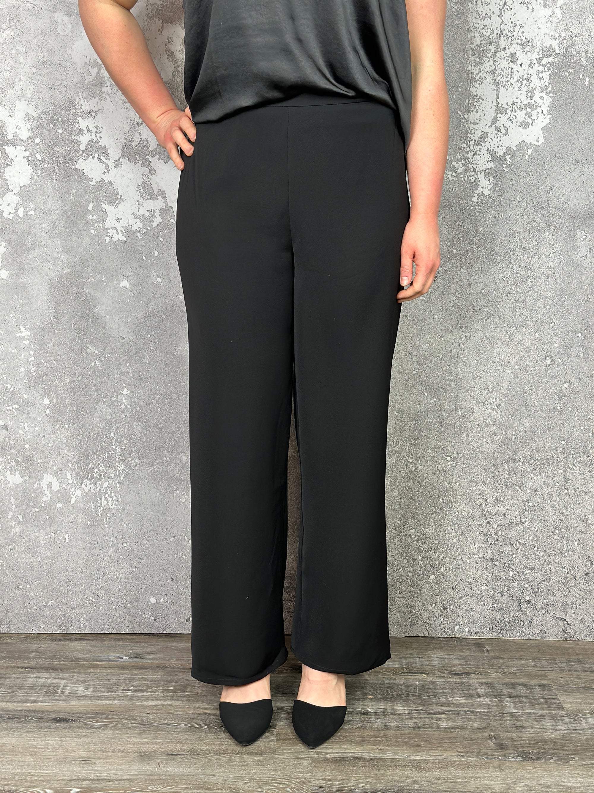 Straight Leg Basic Dress Pant - Black (Small - 3X)
