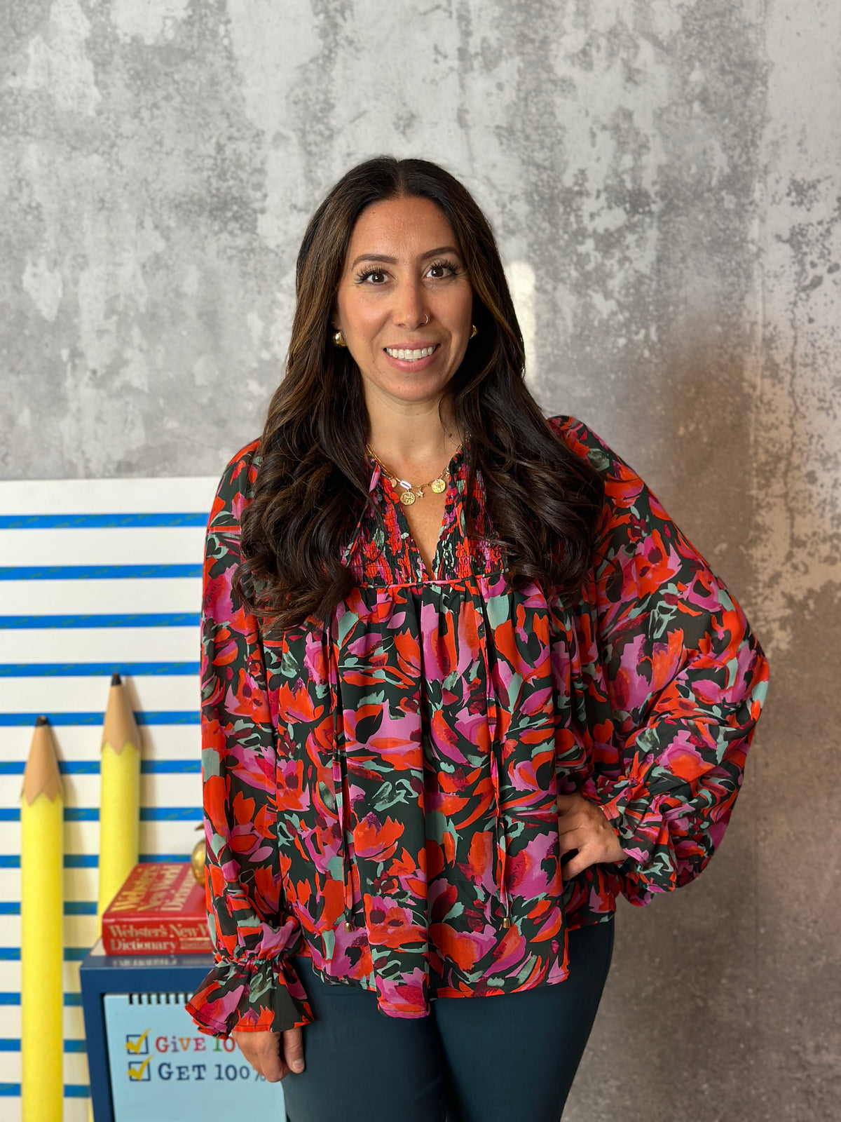 Flowy Fall Floral Blouse (Small - 3X)