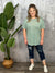 Basic Slub Jersey Tee with Rolled Sleeves - Sage - FINAL SALE