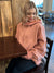 Fleece Lined Bomber Sweatshirt with Hood - Terra Cotta