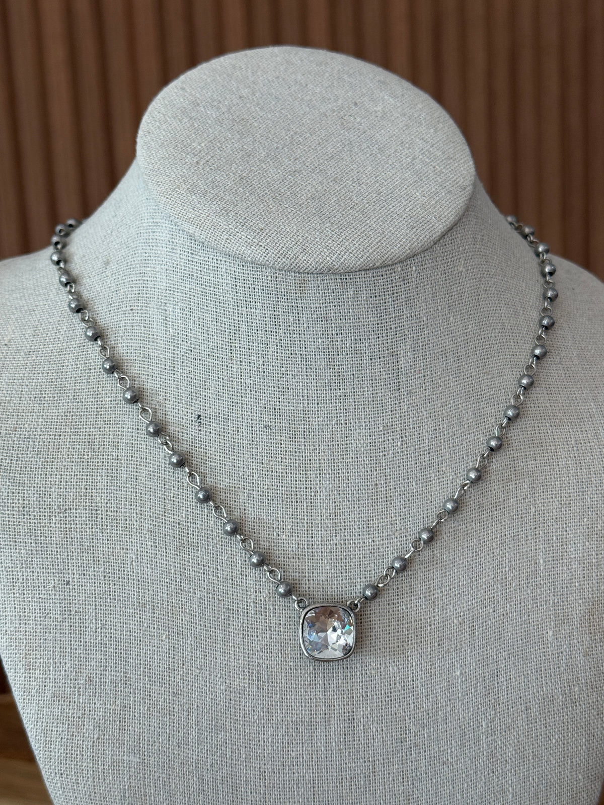 Silver Austrian Crystal Necklace