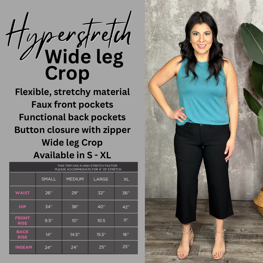 Hyperstretch Wide Leg Relaxed Fit Crop - White (Small - XL)