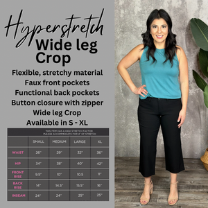 Hyperstretch Wide Leg Relaxed Fit Crop - White (Small - XL) RESTOCK