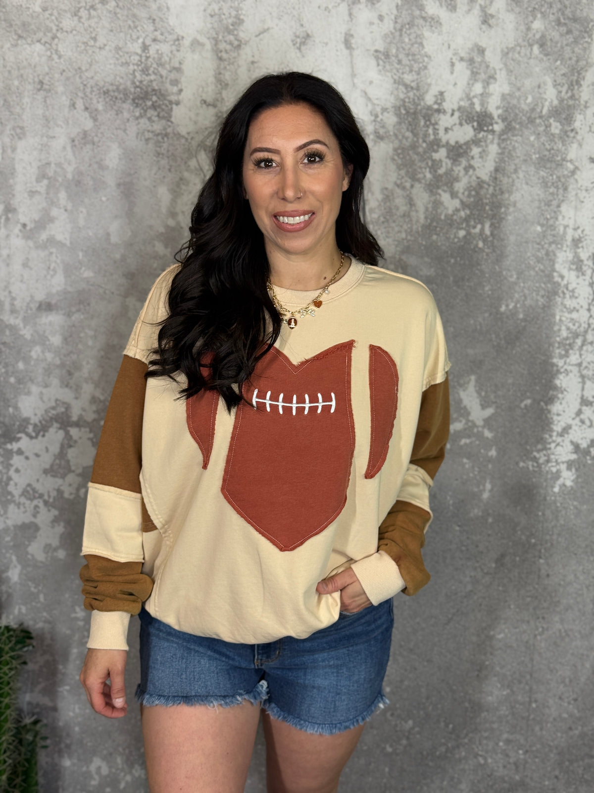 Two tone Football Sweatshirt