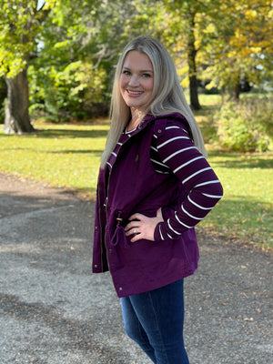 Cargo Vest - Plum
