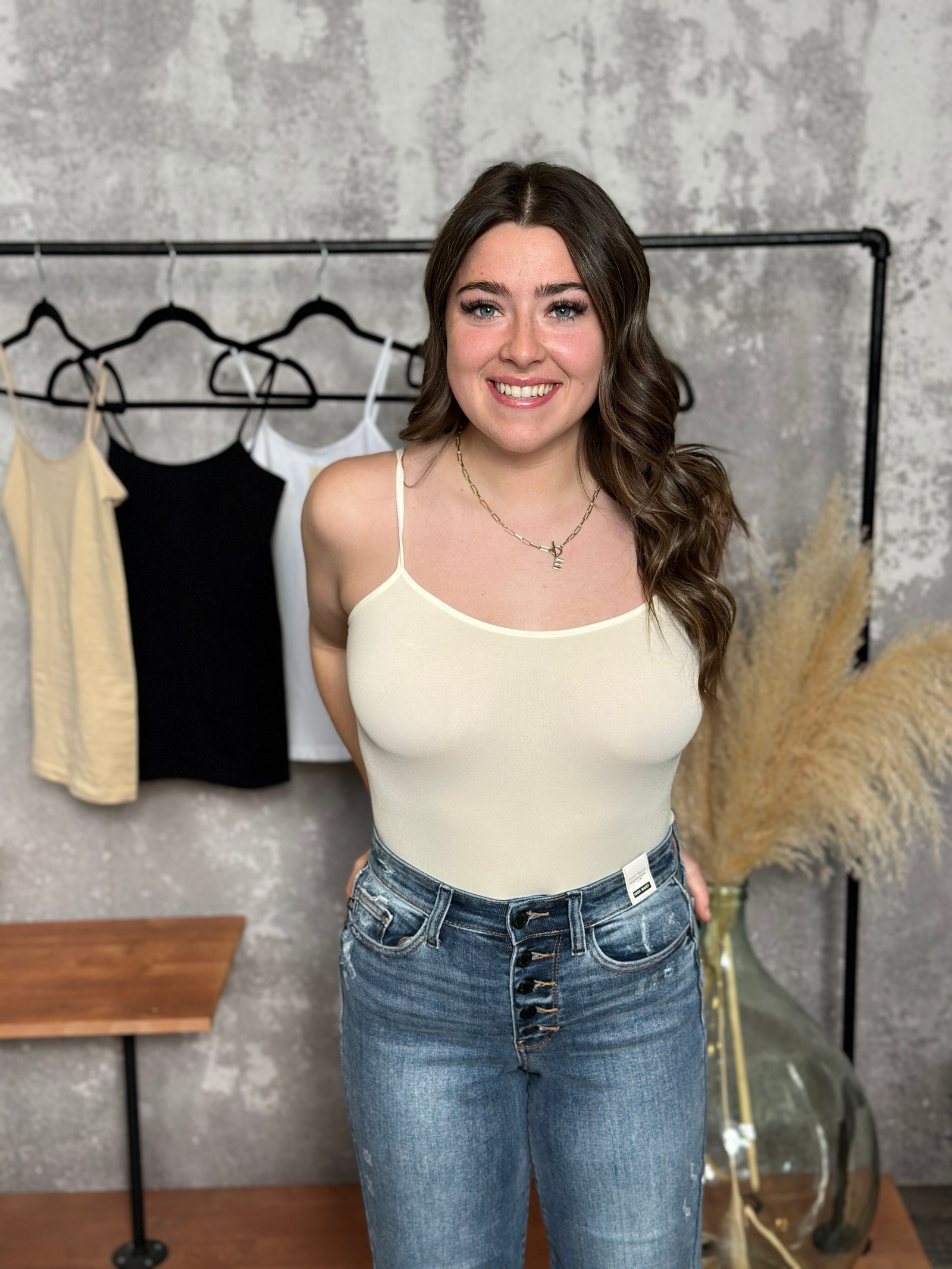 Spaghetti Strap Seamless Tank - Ivory - Final Sale