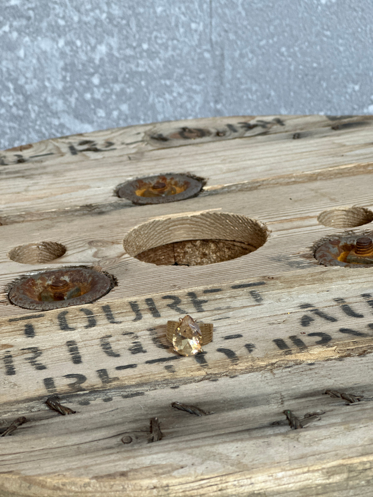 Adjustable Teardrop Ring - Gold/Gold