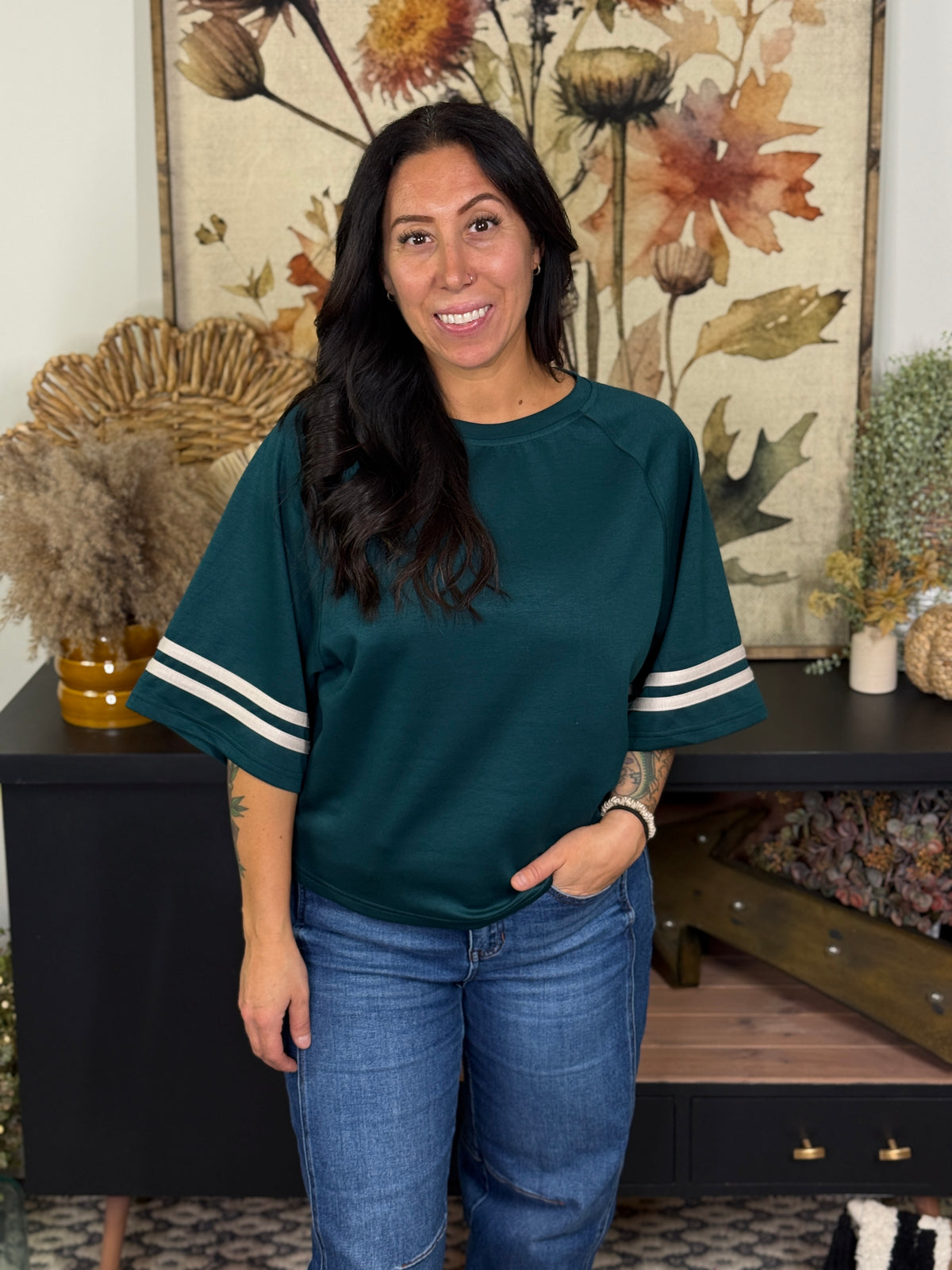 Striped Sleeve Top