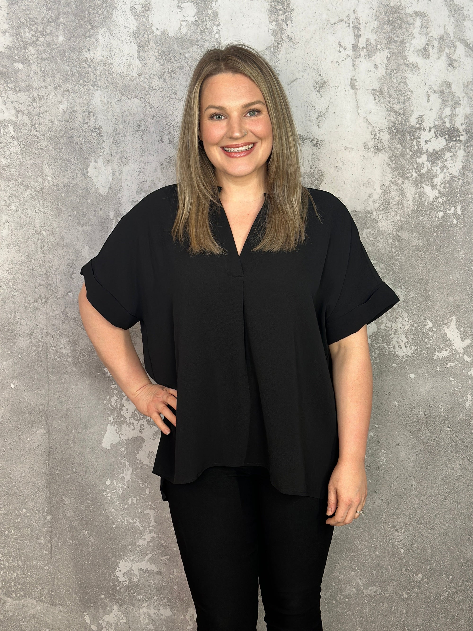 Short Sleeve Flow Top (Small - 2X) - FINAL SALE