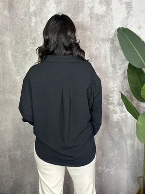 Long Sleeve Button Up Airflow - Black (Small - 2X) - FINAL SALE