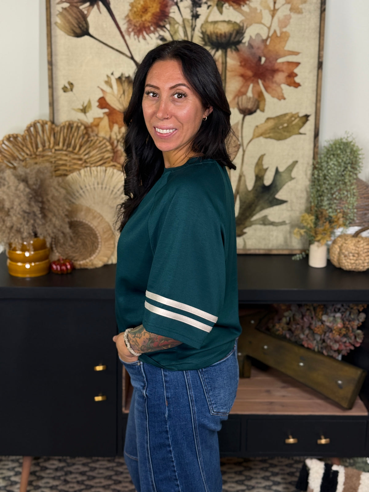 Striped Sleeve Top