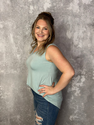 The Tessa Tank - Light Green (Small - XL) FINAL SALE