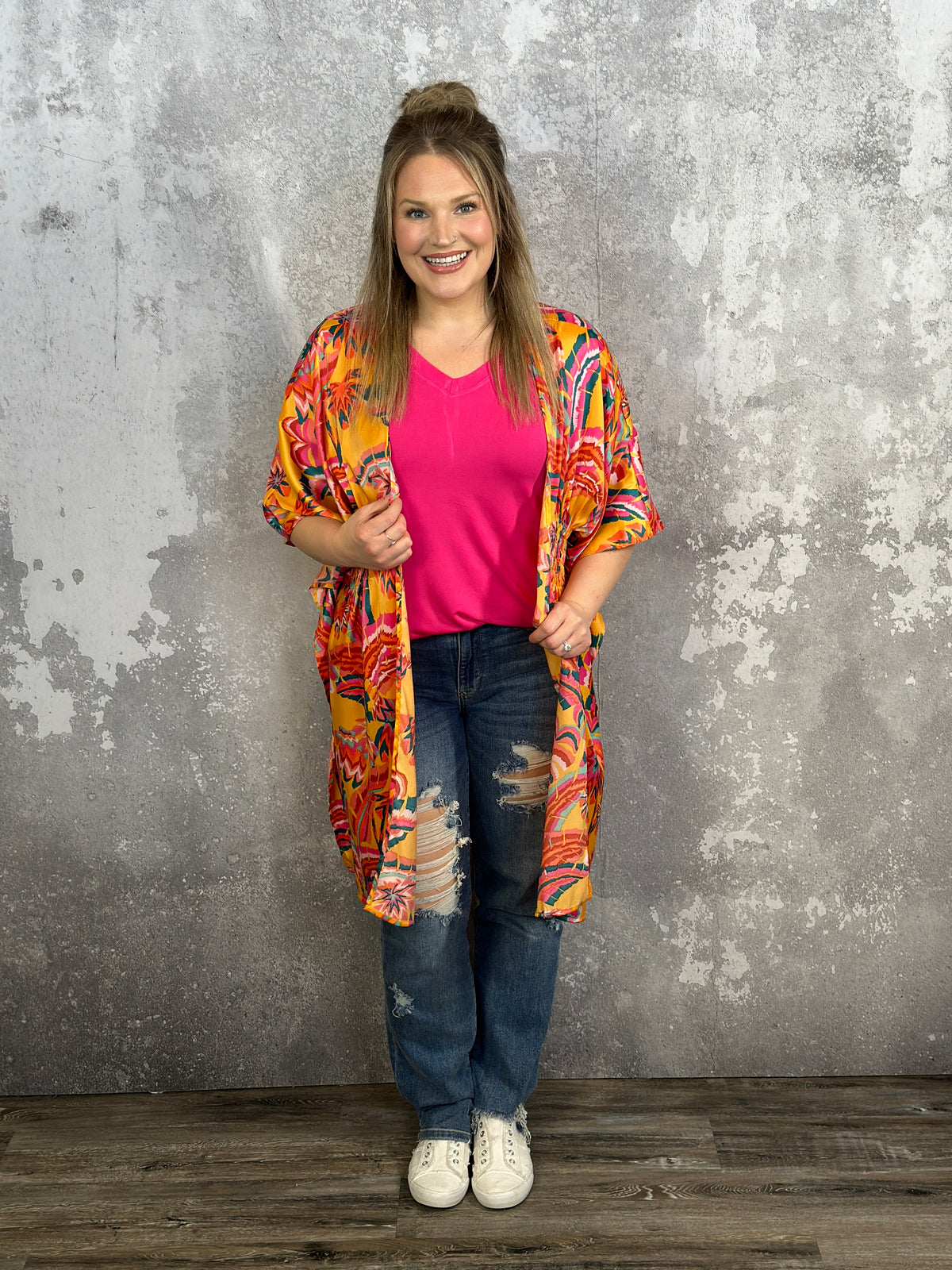 Mango Tango Cinched Waist Kimono - FINAL SALE
