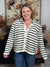 Striped Collar Button Up Sweater - FINAL SALE
