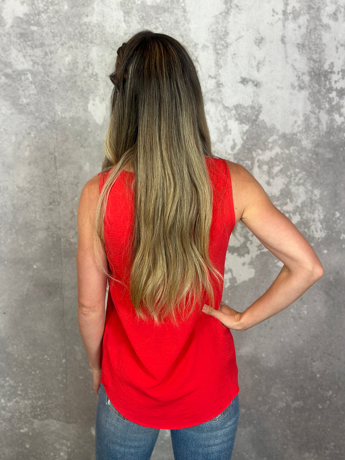 The Alexis Airflow Tank - Red (Small - 2X)