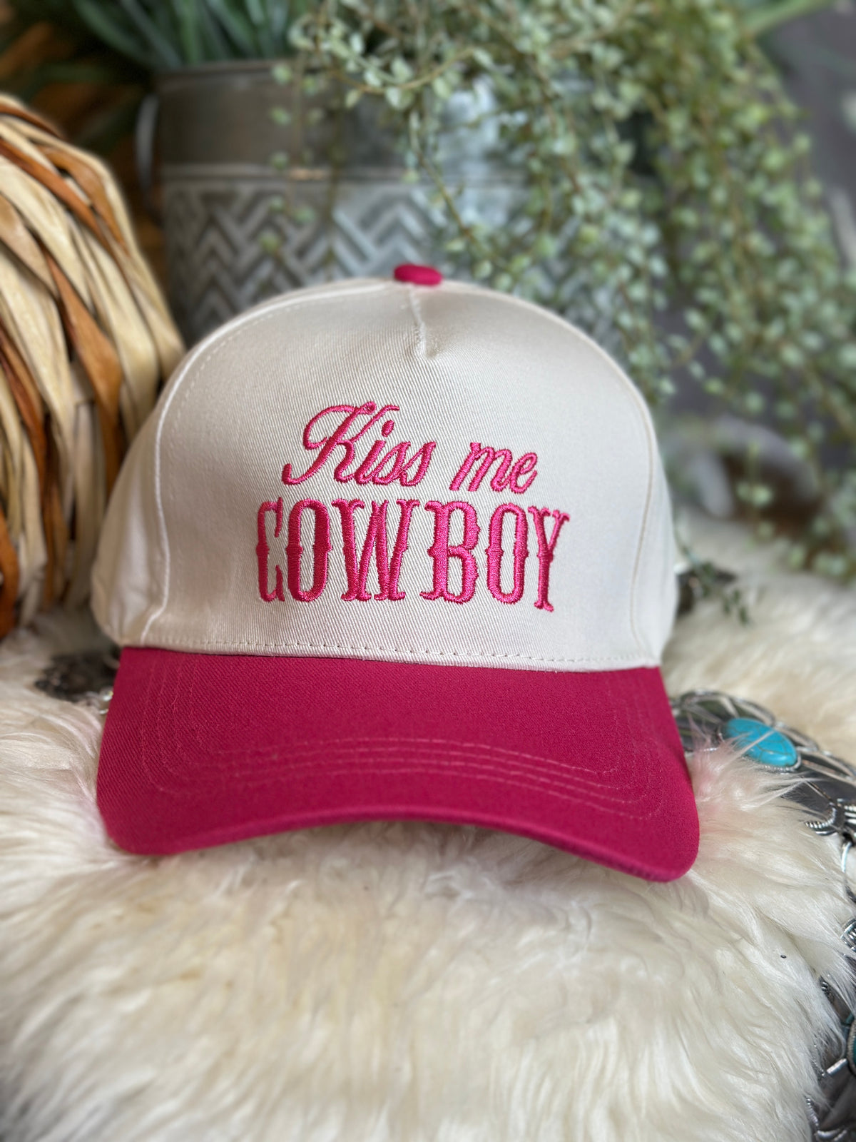 Kiss Me Cowboy Canvas Hat