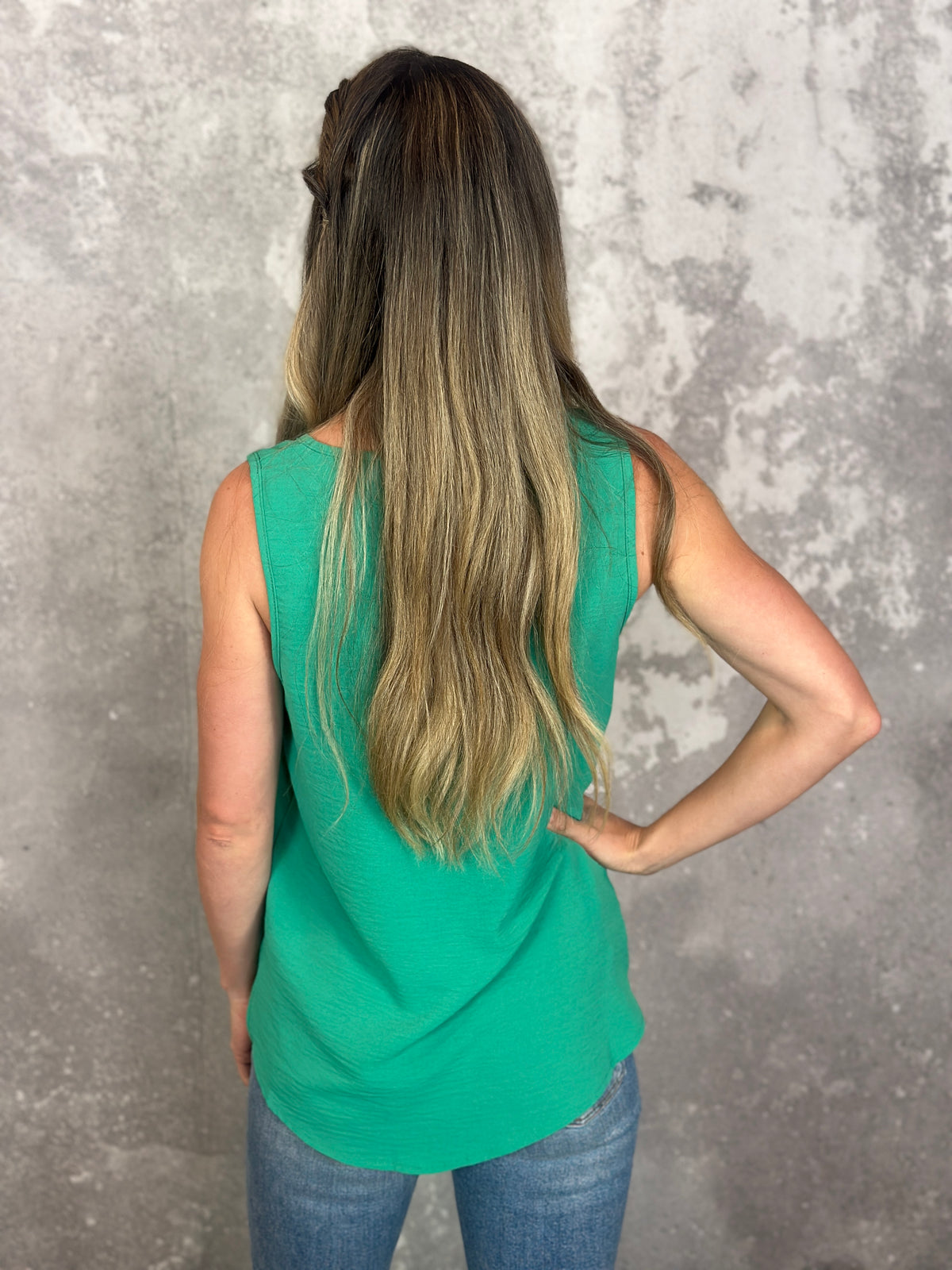 The Alexis Airflow Tank - Green (Small - 2X)