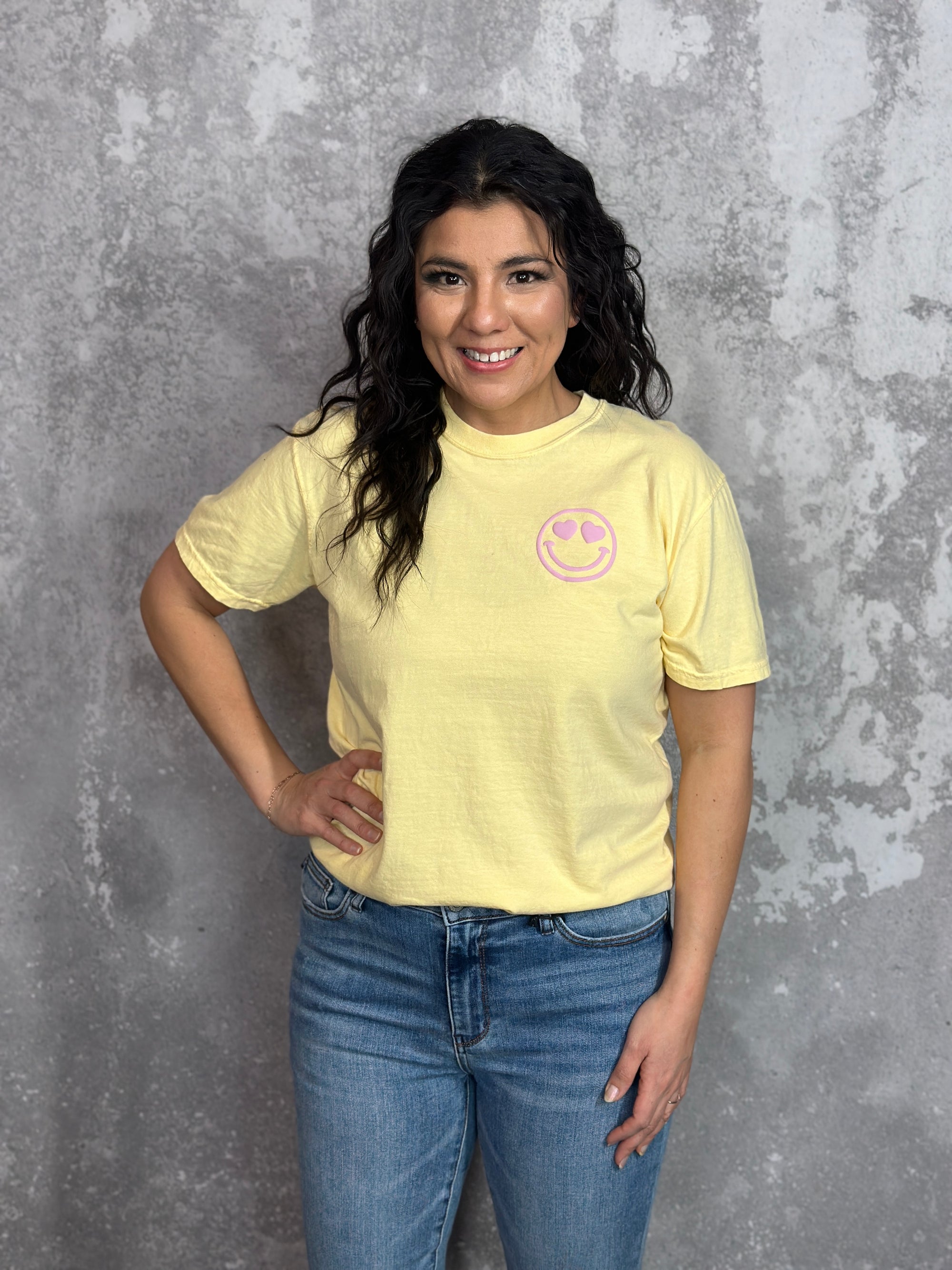Be Happy Graphic Tee - Yellow (Small - XL)