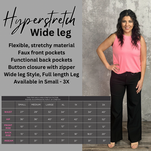 Hyperstretch Colored Wide Leg Mid rise Pant - Black