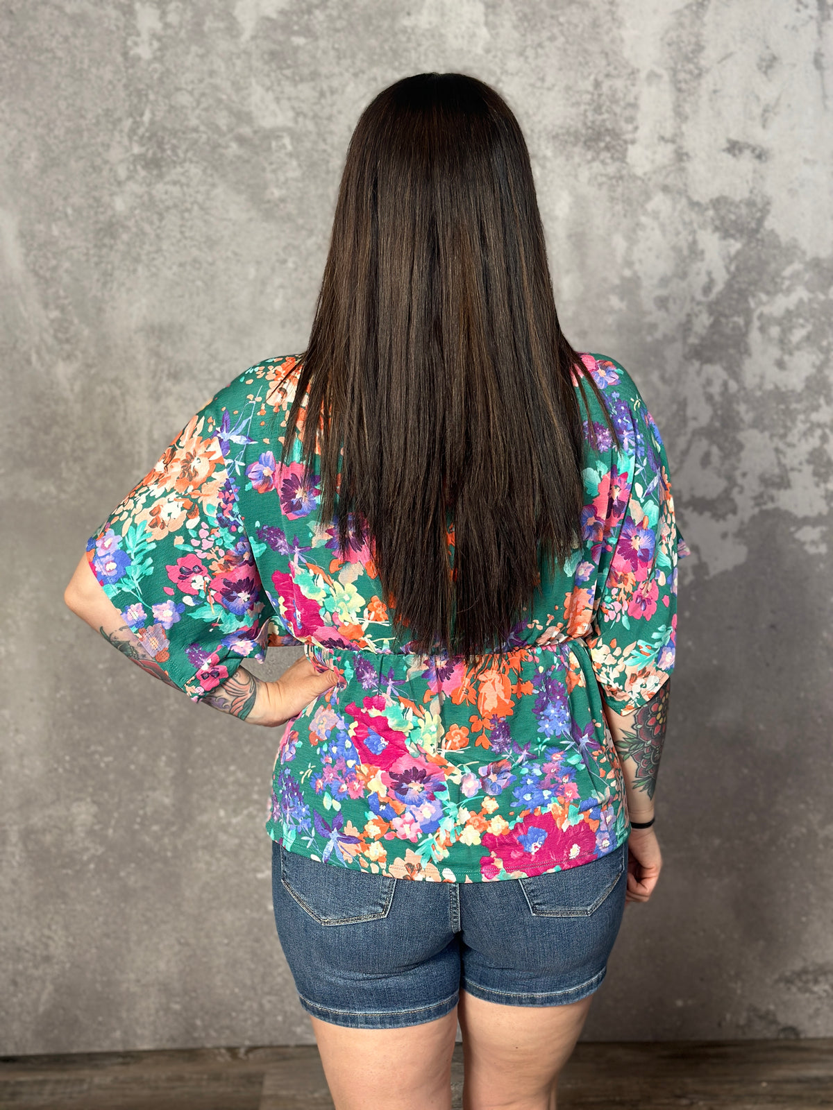Jade Kimono Sleeve Floral Top - FINAL SALE