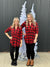 Wrinkle Free Buffalo Plaid Babydoll 3/4 Sleeve Top (Small - 3X)