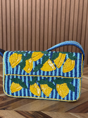 Bead Bag Clutch - Lemon