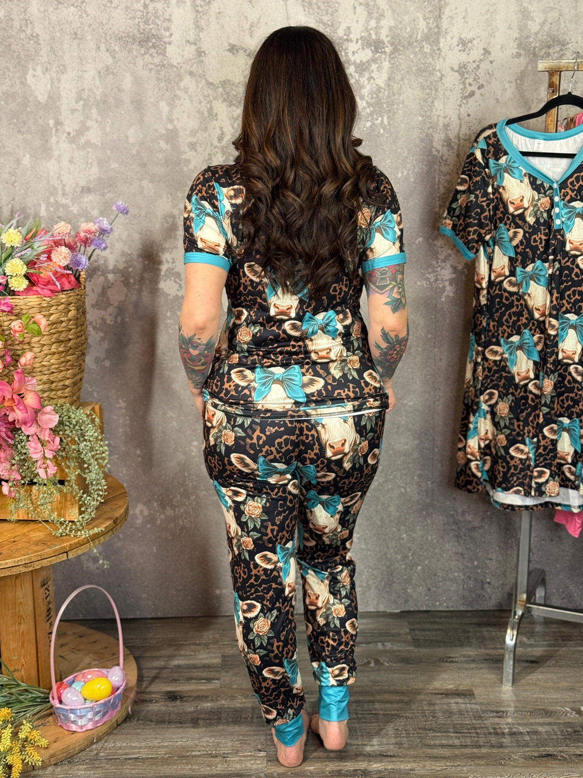 Buttery Shirley Lounge Sets - Leopard Cow - (XS - 3X)