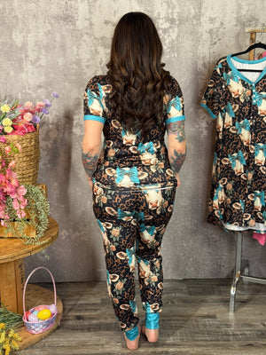 Buttery Shirley Lounge Sets - Leopard Cow - (XS - 3X)